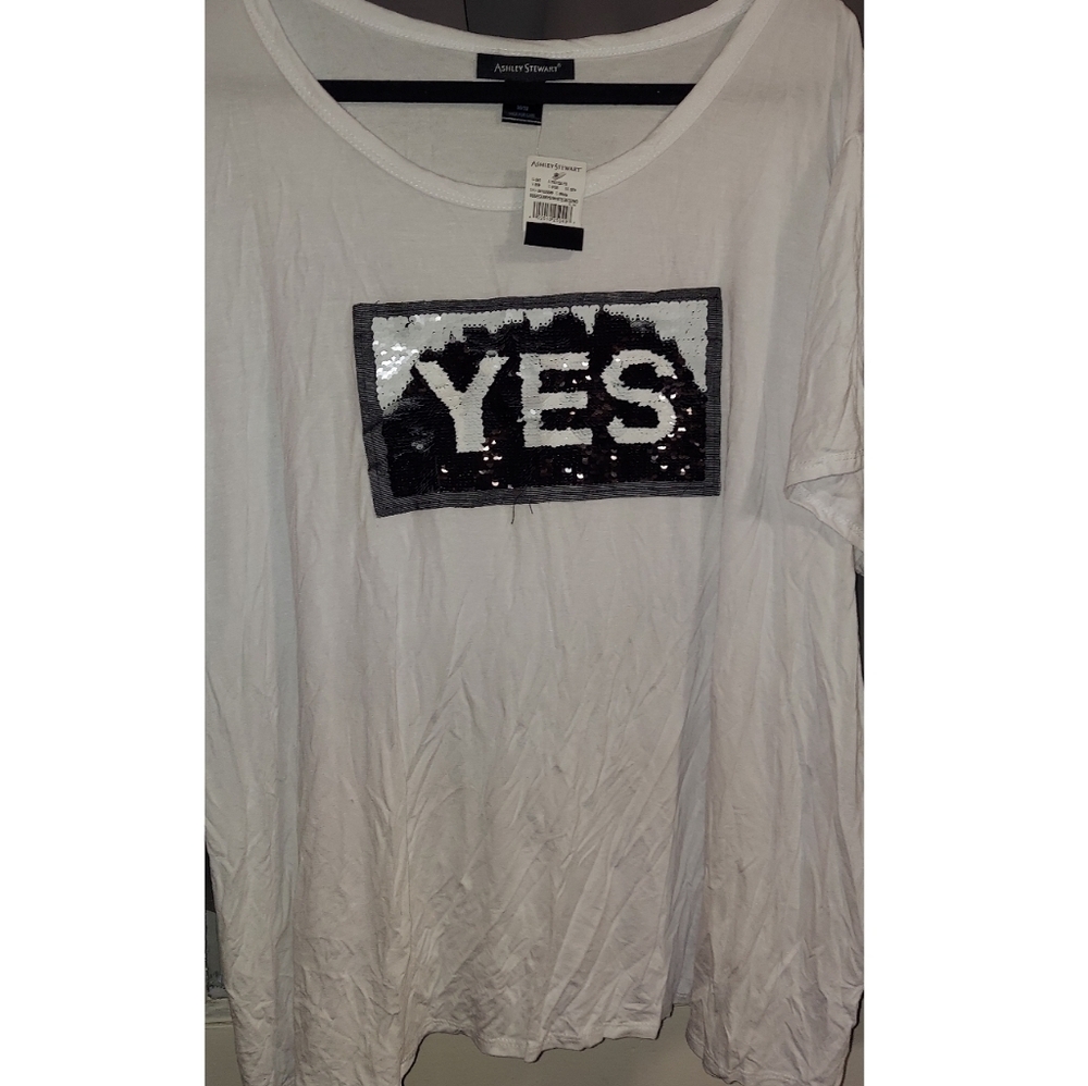 Plus Sized Women's Sequin Flip Shirt